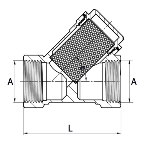 Filtr skośny siatkowy 1/2"