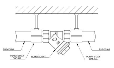 Filtr skośny siatkowy 1"