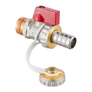 KUREK KULOWY C.O. DN15 1/2" SPUSTOWY, ZE ZŁĄCZKĄ DO WĘŻA.LUX CHROM