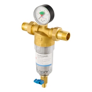 Komplet filtr mechaniczny z płukaniem wstecznym z manometrem PN16 DN20 (1/4")