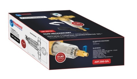 Komplet filtr mechaniczny z płukaniem wstecznym z manometrem PN16 DN20 (1/4")