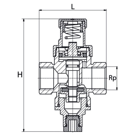 Mini-reduktor - zawór redukcyjny ciśnienia wody GW wewn. 1/2"