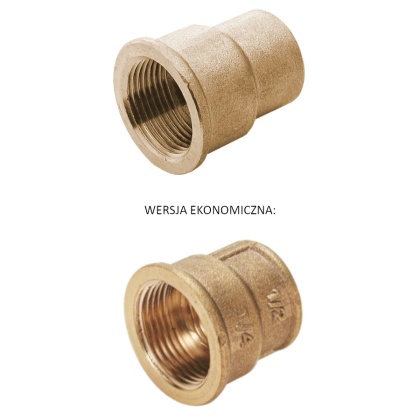 Mufa mosiężna redukcyjna GW/GW 3/8" x 1/2"
