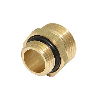 Nypel redukcyjny mosiężny z O-ringiem do rozdzielacza GZ 1/2" x 3/4"