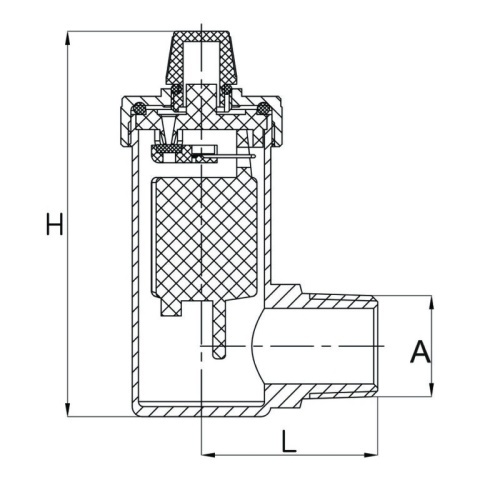 Odpowietrznik automatyczny kątowy 1/2"