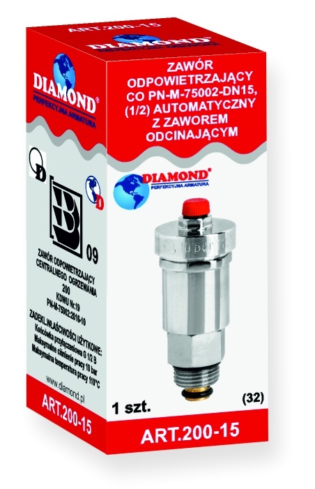 ZAWÓR ODPOWIETRZAJĄCY CO DN15, (1/2) AUTOMAT. Z ZAW. ODC.
