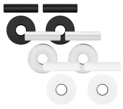 ZESTAW MASKUJĄCY, 2 ROZETY POJEDYŃCZE Z TULEJAMI BIAŁY