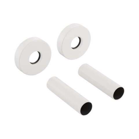 ZESTAW MASKUJĄCY, 2 ROZETY POJEDYŃCZE Z TULEJAMI BIAŁY