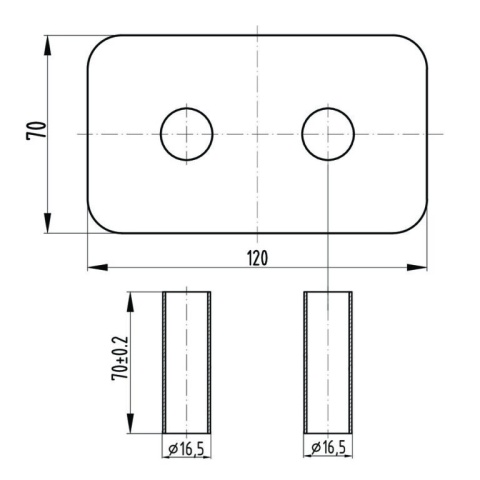 ZESTAW MASKUJĄCY, ROZETA PODWÓJNA Z TULEJAMI ANTRACYT