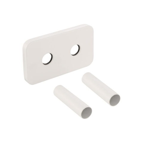 ZESTAW MASKUJĄCY, ROZETA PODWÓJNA Z TULEJAMI BIAŁY