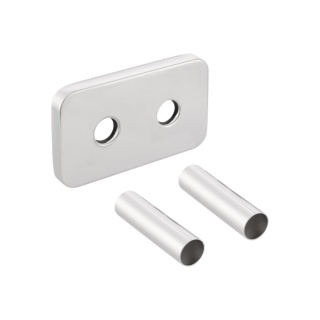 ZESTAW MASKUJĄCY, ROZETA PODWÓJNA Z TULEJAMI CHROM