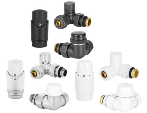 ZESTAW TERMOSTATYCZNY DO GRZEJNIKA DN15 1/2", OSIOWY, ANTRACYT, LEWY