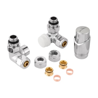 ZESTAW TERMOSTATYCZNY DO GRZEJNIKA DN15 1/2", OSIOWY, CHROM, LEWY