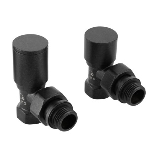 ZESTAW ZAWORÓW GRZEJNIKOWYCH, DN15(1/2), KĄTOWY, ANTRACYT PREMIUM