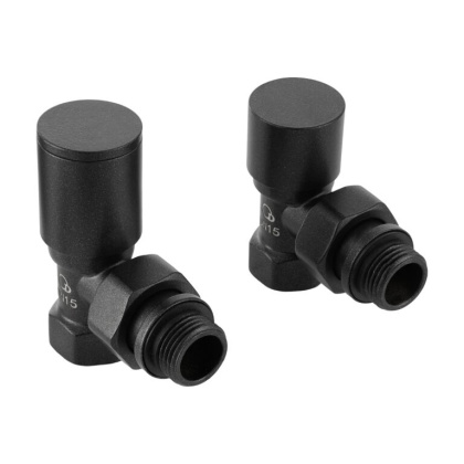 ZESTAW ZAWORÓW GRZEJNIKOWYCH, DN15(1/2), KĄTOWY, ANTRACYT PREMIUM