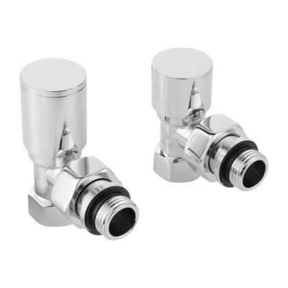 ZESTAW ZAWORÓW GRZEJNIKOWYCH, DN15(1/2), KĄTOWY, CHROM PREMIUM