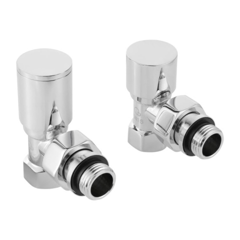 ZESTAW ZAWORÓW GRZEJNIKOWYCH, DN15(1/2), KĄTOWY, CHROM PREMIUM