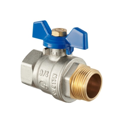 Zawór kulowy "Hiszpan" mosiężny DN15 1/2" GW/GZ PN30 motylek