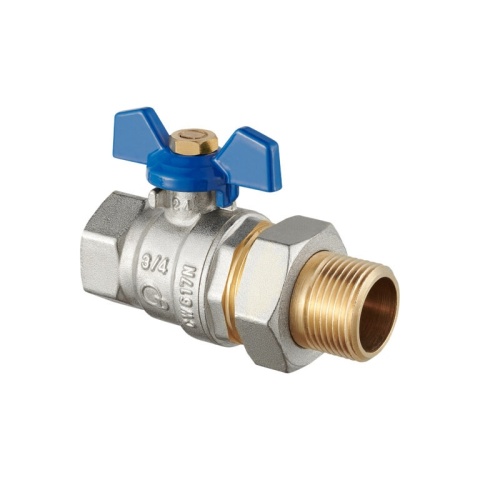 Zawór kulowy "Hiszpan" mosiężny DN25 1" GW/GW PN30 ze śrubunkiem