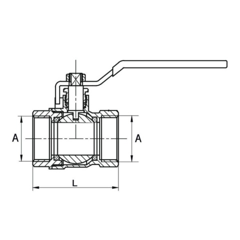 Zawór kulowy ciężki mosiężny DN32 1 1/4" GW/GW PN40 pełnoprzelotowy