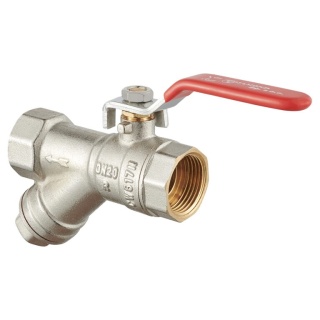 Zawór kulowy z filtrem skośnym mosiężny DN20 3/4" GW/GW PN16