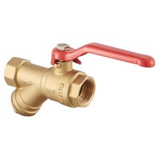 Zawór kulowy z filtrem skośnym mosiężny DN20 3/4" GW/GW PN30