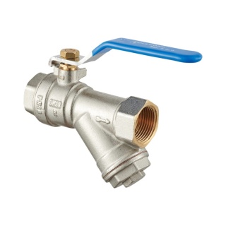 Zawór kulowy z filtrem skośnym z wkł. magnetycznym DN15 1/2" GW/GW PN10