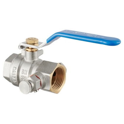 Zawór kulowy z odpowietrznikiem mosiężny DN15 1/2" GW/GW PN30