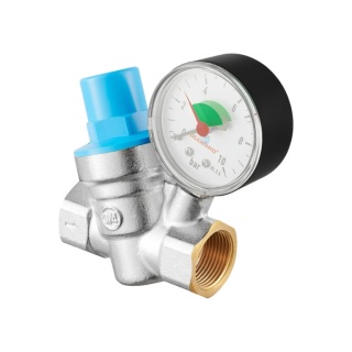 Zawór redukcyjny ciśnienia wody, wlot/wylot GW. z ciśnieniomierzem typ 418 1"