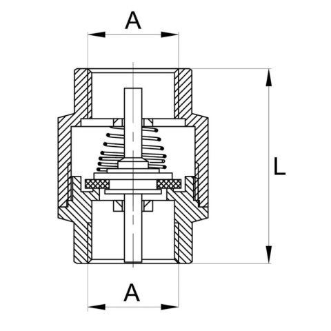 Zawór zwrotny z trzpieniem mosiężnym 1 1/2"