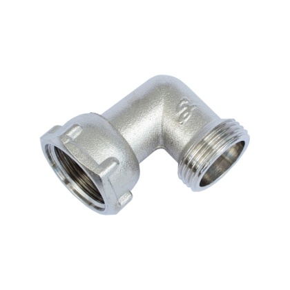 Kolano mosiężne niklowane z ruchomą nakrętką 1/2"GW x 1/2"GZ