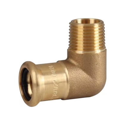 Kolano mosiężne zacisk M GZ 22mm x 3/4"