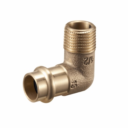 Kolano mosiężne zacisk V / GZ 22mm x 3/4"