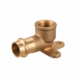 Kolano z łapami mosiężne zacisk V / GW 22mm x 3/4"