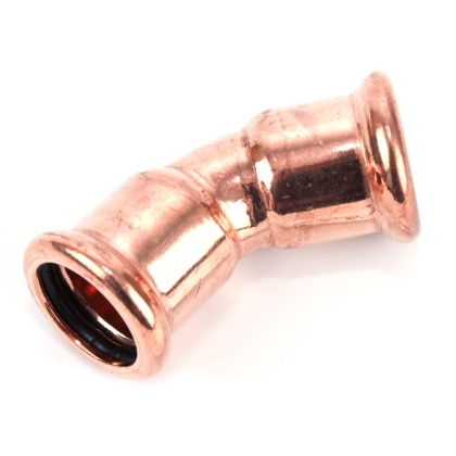 Łuk miedziany 45° zacisk M zacisk M 15mm