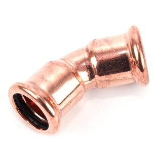 Łuk miedziany 45° zacisk M zacisk M 18mm