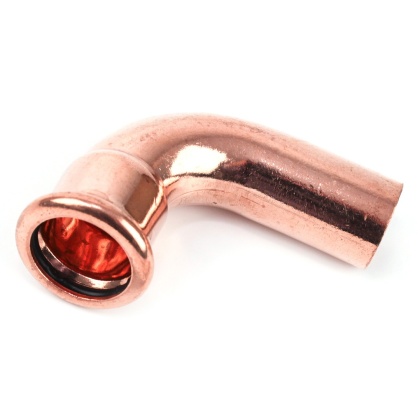 Łuk miedziany nyplowy 90° zacisk M 22mm