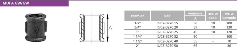 Mufa czarna GW 1 1/4"