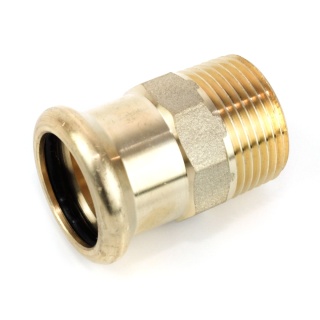 Nypel mosiężny przejściowy zacisk M GZ 28mm x 3/4"