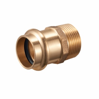 Nypel mosiężny przejściowy zacisk V / GZ 22mm x 1/2"