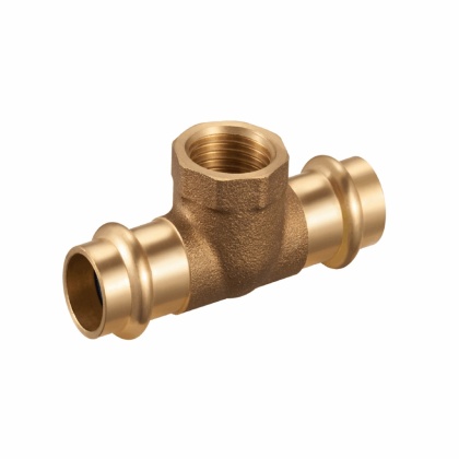 Trójnik mosiężny zacisk V / GW 28mm x 1/2" x 28mm