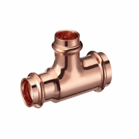 Trójnik redukcyjny miedziany zacisk V 18mm x 15mm x 18mm