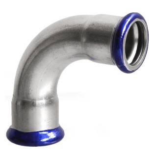 Kolano dwukielichowe 90st. zapras. "M" 108×108 INOX