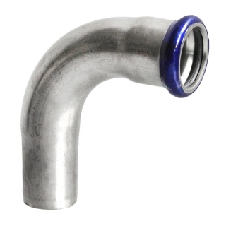 Kolano jednokielichowe 90st. zapras. "M" 88,9×88,9 INOX
