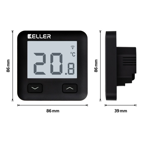 Regulator temperatury Wi-Fi do ogrzewania podłogowego podtynkowy 230 V czarny