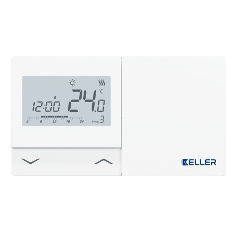 Regulator temperatury programowany, tygodniowy, bezprzewodowy, bateryjny, biały KELLER Controls