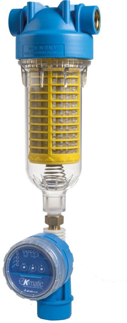 Filtr samoczyszczący Atlas Filtri Hydra K-Matic z przyłączem GW 1" - 90 μm z manometrami + zawór czasowy (PR1-HM-KMATIC)