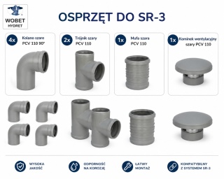 Osprzęt do studzienki drenażowej SR-3 kolana trójniki mufa kominek